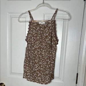 Mine Brown Sleeveless Tank Top
